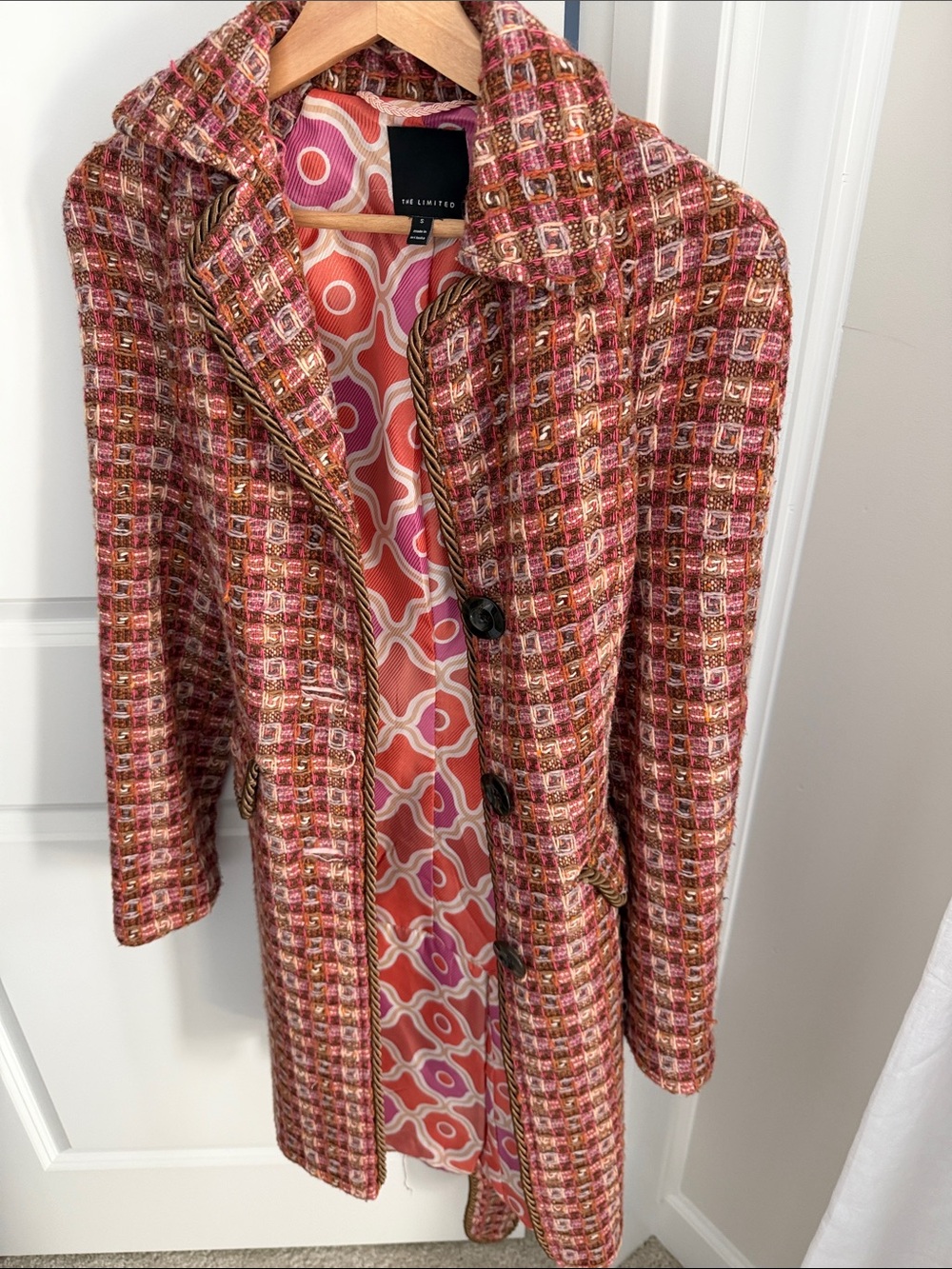 The Limited Pink Tweed Coat - Elegant Women's Jacket